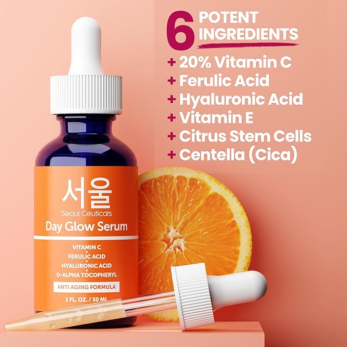 SeoulCeuticals Korean Skin Care 20% Vitamin C Hyaluronic Acid Serum + CE - Image 6