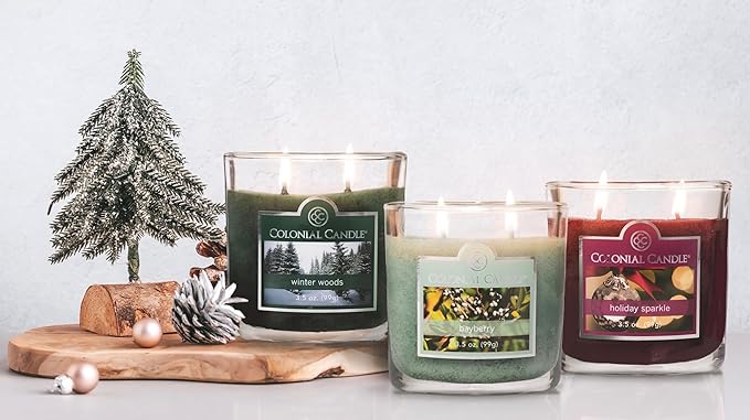Colonial Candle Holiday Sparkle Scented Jar Candle, 2 Wick, 3.5 oz, Mottled Wax - Image 7