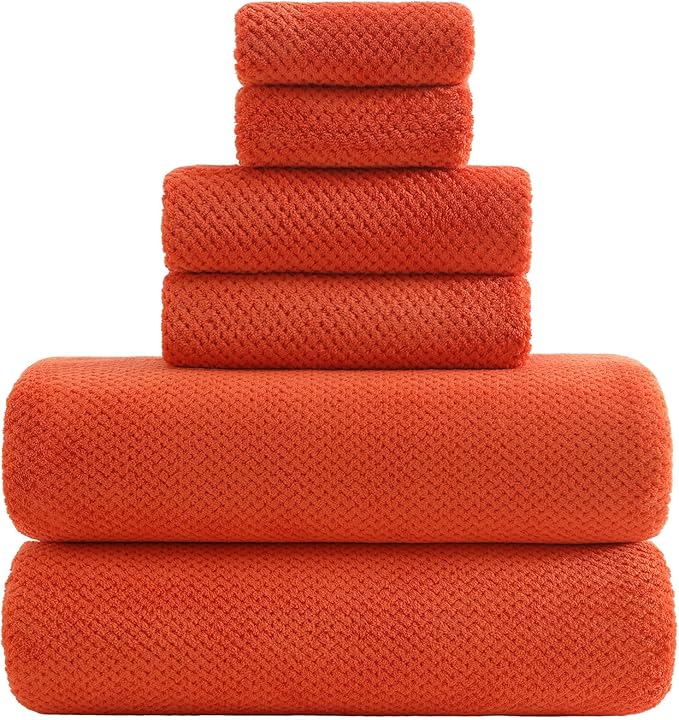 YTYC 29x59 Inch Bath Towels Set of 6 Large, Super Soft Lint Free Lightweight by YTYCTowels