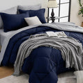 HEVUMYI Navy Blue & Grey California King Comforter Set by HEVUMYI