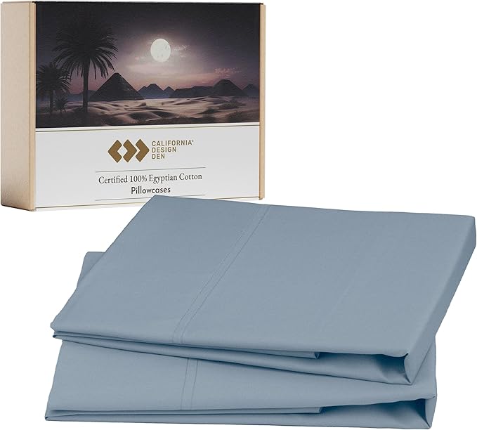 California Design Den 100% Egyptian Cotton Pillow Cases Queen Size Set of 2 by CaliforniaDesignDen