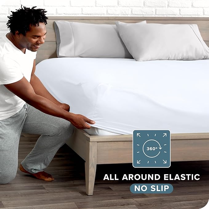 Bare Home Fitted Bottom Sheet Twin Size - Image 3