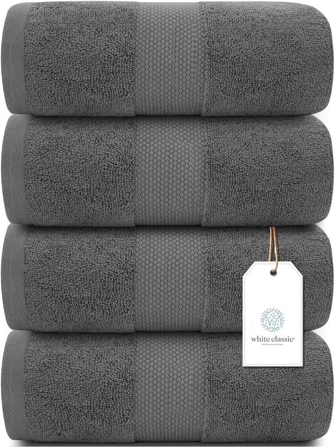 White Classic Luxury Bath Towels Extra Large - Image 2