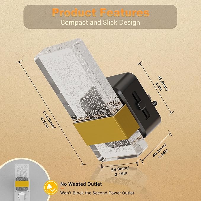 JandCase Night Lights Plug into Wall, Dusk to Dawn Sensor, 2000K Amber Warm - Image 4