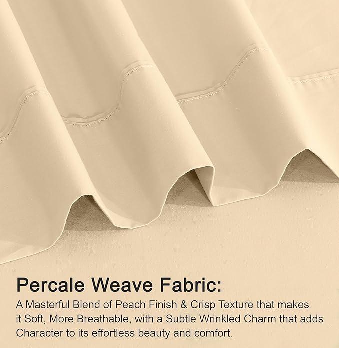RUVANTI 100% Cotton Sheets – Twin XL Size Percale Bedding, Cooling & Breathable - Image 5