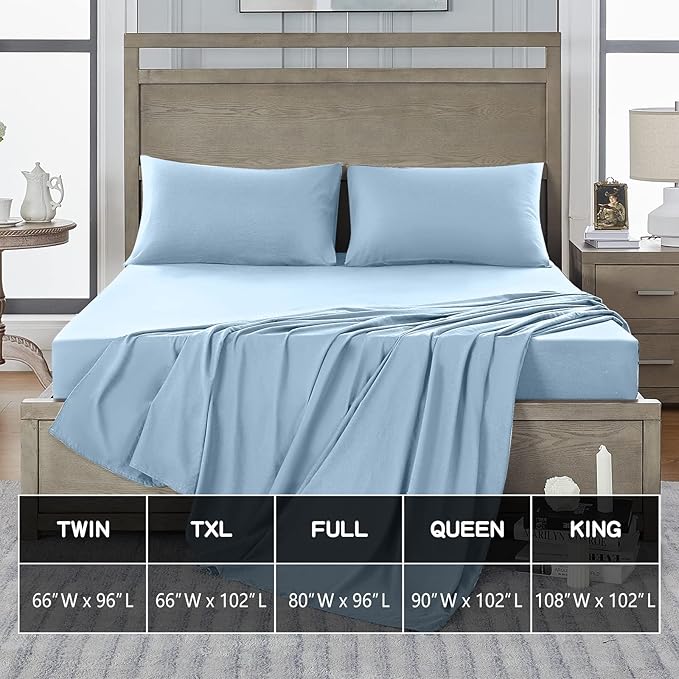 FreshCulture Twin XL Flat Sheets Only 2 Pack - Image 5