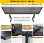 2Pack 1.64x4ft Adjustable Metal Garage Wall Shelving Heavy Duty Garage Storage Shelf Wall Mounted Black