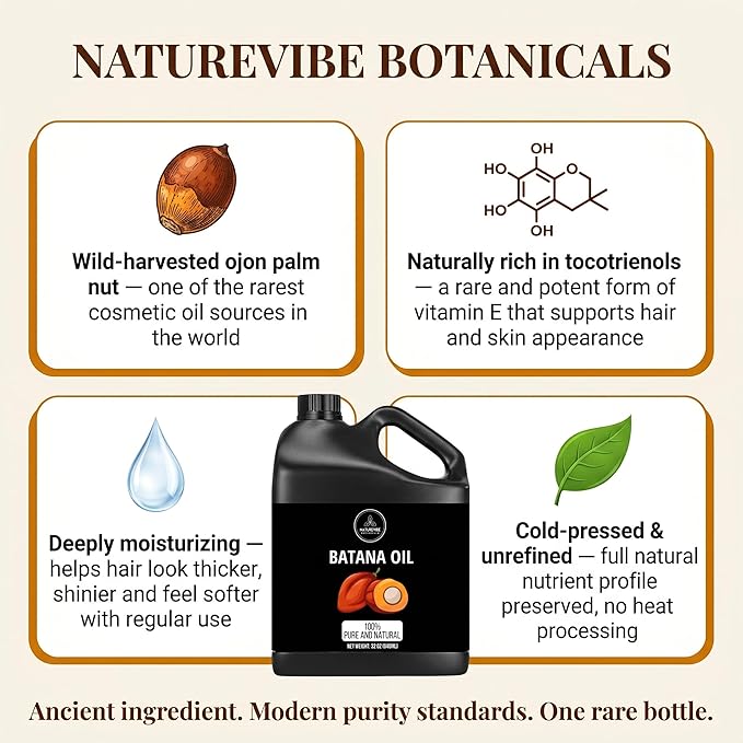 Naturevibe Botanicals Batana Oil 32 oz 100% Pure & Natural Oil - Image 5