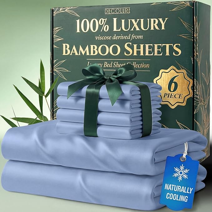 DECOLURE 100% Viscose Derived from Bamboo Sheets Queen Size by DECOLURE