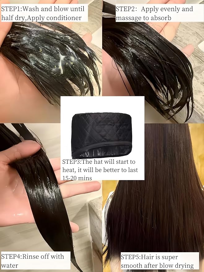 Great For Portable Home Hair Spa Cap, Hair Care Cap, Deep Conditioning - Image 4