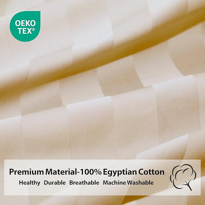 100% Egyptian Cotton Fitted Sheet Twin-XL/Split King Size, 600 Thread Count - Image 3