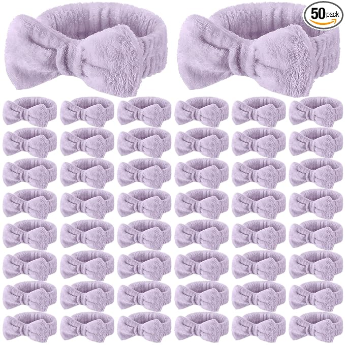50 Pcs Spa Headband Bulk Spa Sleepover Party Supplies by Wavyknot