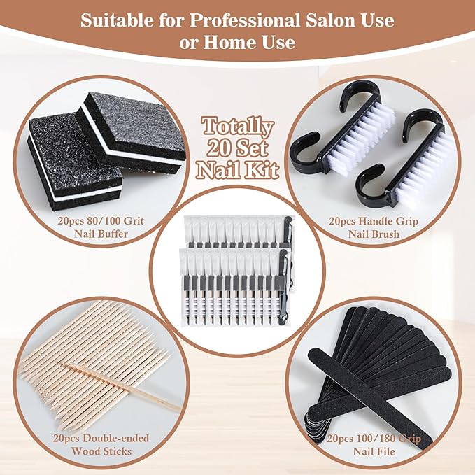 20 Sets Disposable Manicure Kit Basics 4 Piece Nail Kit - Image 4