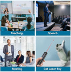 Wireless Presentation Clicker with Red Laser Pointer,Hyperlink Volume Control Powerpoint Clicker for Mac Computer Keynote Prezi Google, Presenter Remote PPT Clicker for Presentations