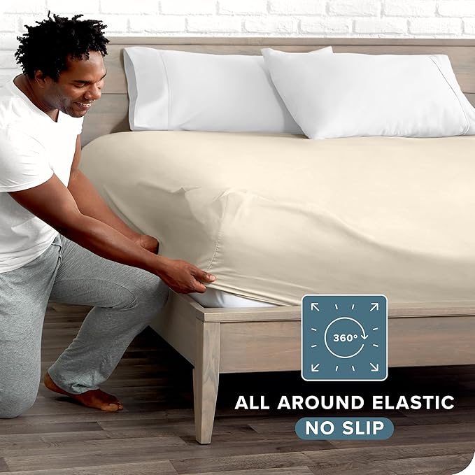 Bare Home Fitted Bottom Sheet California King Size - Image 3