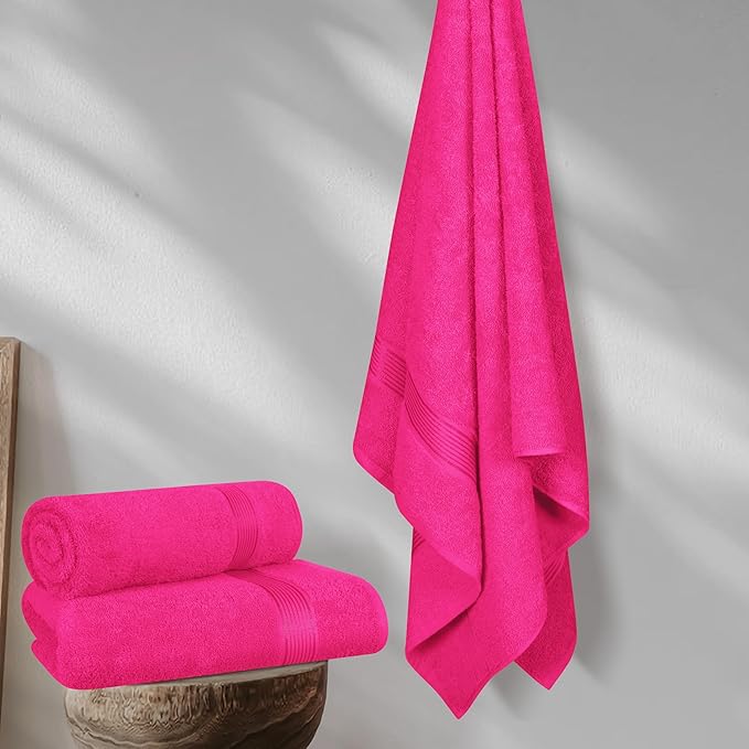 Belizzi Home Cotton 2 Pack Oversized Bath Towel Set 28x55 inches, Large Bath - Image 3