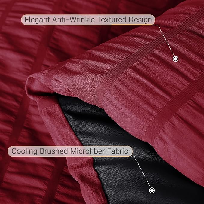 MUXHOMO 5 Pieces Twin XL Comforter Set, Seersucker Bed in a Bag Twin XL Size - Image 6