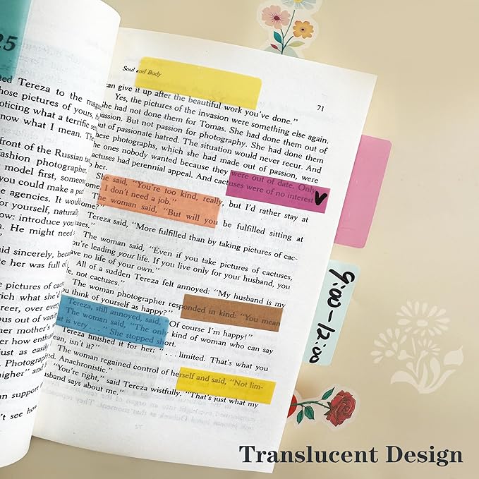 ELII 500 PCS Sticky Index Tabs 2 Inch Book Tabs,Clear Sticky Notes for Pages Notebooks File Tabs Self Adhesive