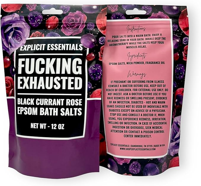 Explicit Essentials Black Currant Rose Epsom Bath Salts, Relaxation Blend - Image 5