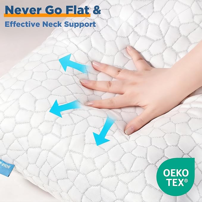 Cooling Pillow Standard Size 1 Pack, Adjustable Bed Pillows - Image 7