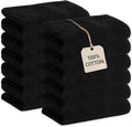 GREEN LIFESTYLE Black Bleach Proof Towels Bulk Sets 100% Cotton 16' X 25' by GreenLifeStyle