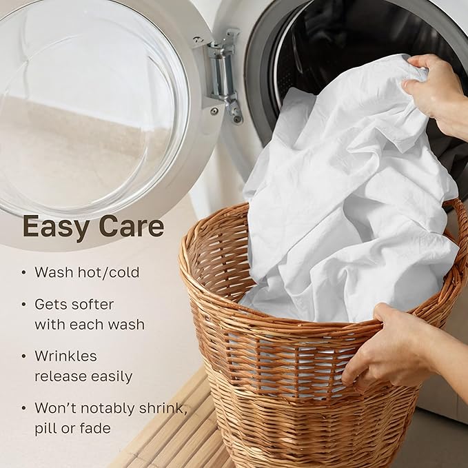 California Design Den Soft 100% Cotton King Size Bed Sheets Set, 400 TC Good - Image 8