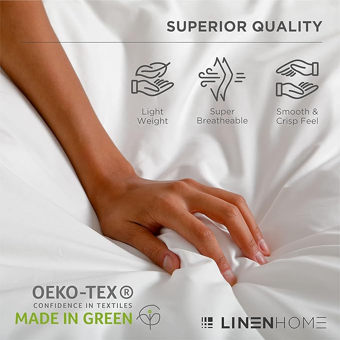 Linen Home 100% Cotton Percale Sheets Queen Size, Tera Clay, Deep Pocket - Image 7