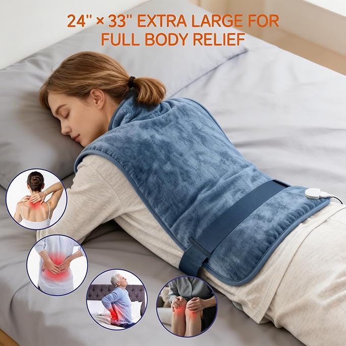 Wearable Heating Pad for Back Neck and Shoulders, Heating Wrap for Pain Relief - Image 2