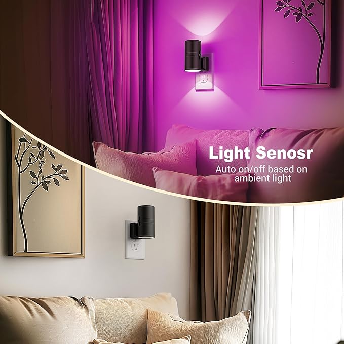 JandCase Color Night Light, LED Night Lights Plug into Wall, Color Changing - Image 3