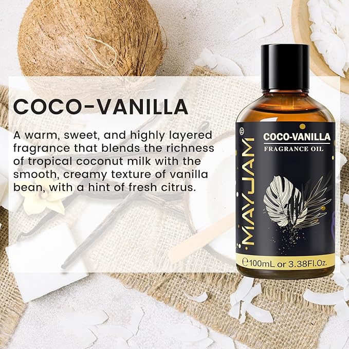 Coco-Vanilla Fragrance Oil Essential Oil, MAYJAM 3.38FL.OZ Coconut Vanilla Oil - Image 3