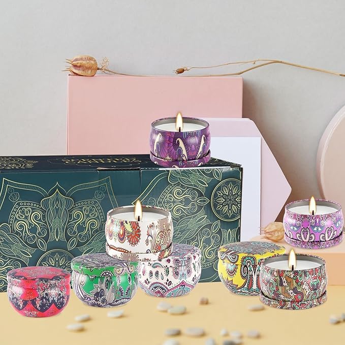 WPONSZU Scented Candles Gifts Set 24 Pack Soy Wax Travel Tin Jar Candles - Image 4
