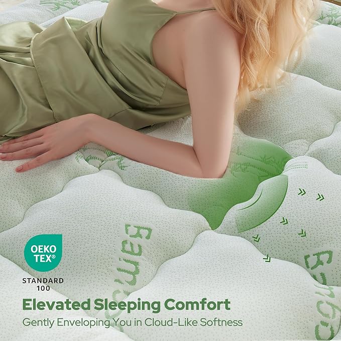 BEDLORE Full Size Mattress Topper Viscose Derived from Bamboo, Thick Pillow Top - Image 2