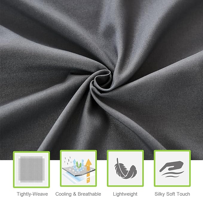 ILAVANDE Grey Queen Sheets Set 6 Piece, Hotel Luxury Super Soft 1800 Series - Image 4