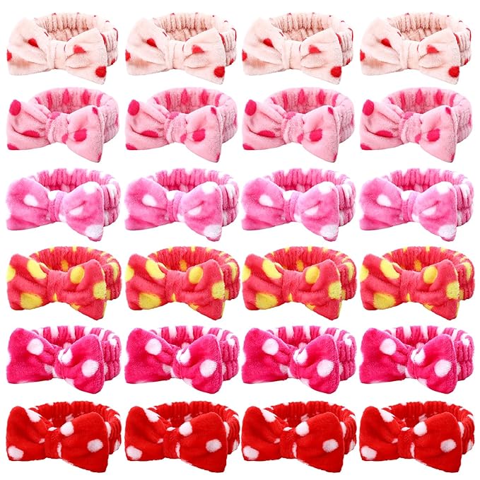 WILLBOND 24 Pieces Spa Headband Bulk Skincare Headbands Face Wash Makeup by Willbond+Technology+Limited
