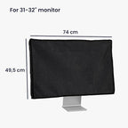 kwmobile Dust Cover for 31-32" Monitor - Linen Monitor Display Protector - Protect Your Computer Screen - Black