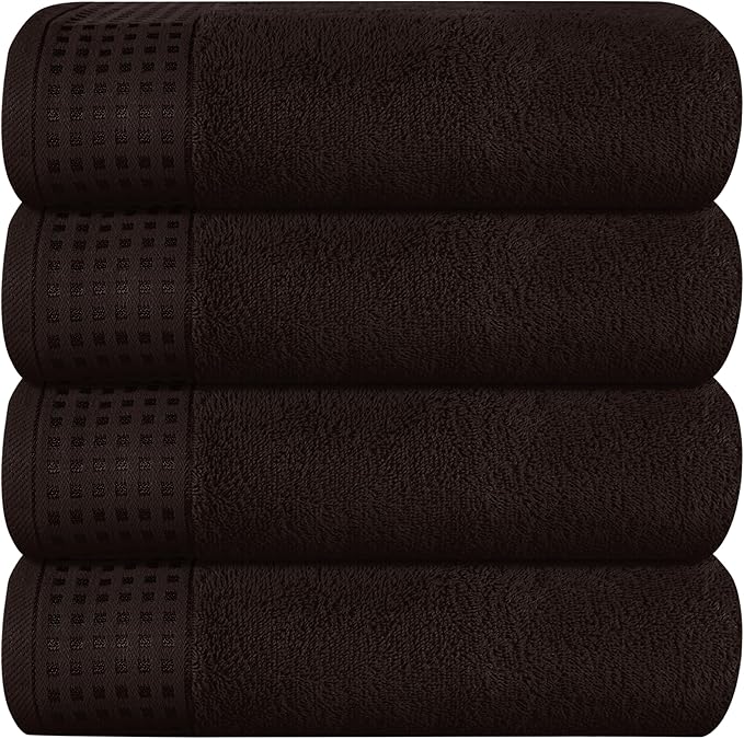 GLAMBURG Ultra Soft 4 Pack Oversized Bath Towel Set 27x54 inches, 100% Cotton by GLAMBURG