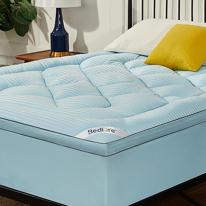 BEDLORE Twin XL Mattress Topper, Thick Pillow Top Pad by Bedlore