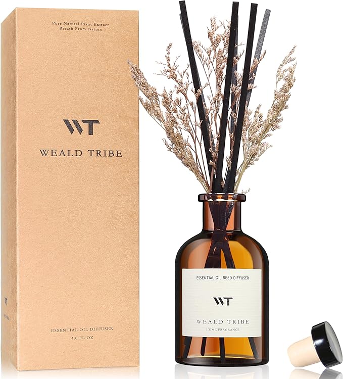 WEALD TRIBE Flower Reed Diffuser Set Vanilla Cinnamon Scent by WEALD+TRIBE