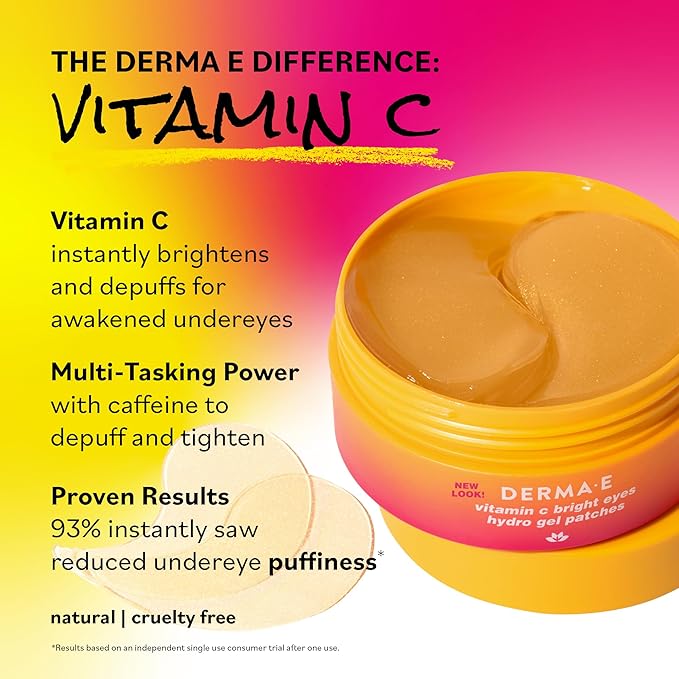 Derma E Vitamin C Bright Eyes Hydro Gel Under Eye Patches - Image 5