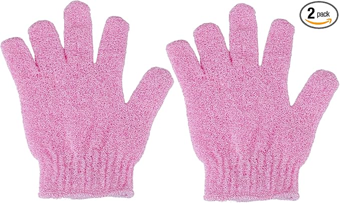2 Pcs Shower Gloves, Exfoliating Gloves, Exfoliating Mitt, Exfoliating Body by CREHODEC