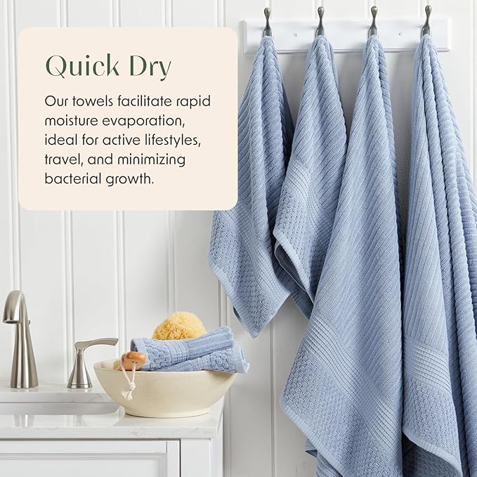 Springtree Home 100% Cotton Bath Towel Set of 4 | Super Soft & Absorbent - Image 3