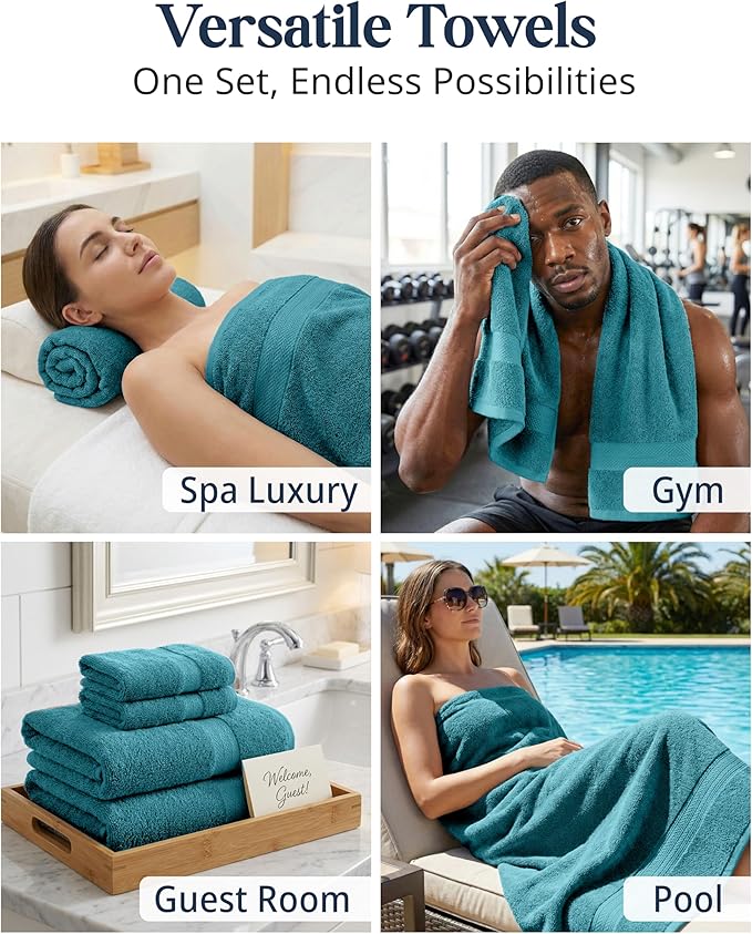LANE LINEN Luxury Cotton Bath Towel Set of 6 - Image 7