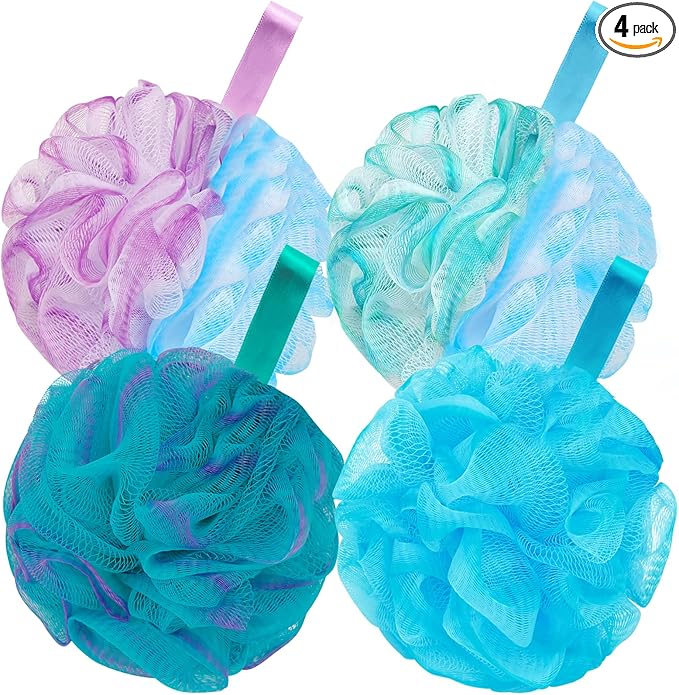 BCKENEY Bath Loofah Shower Sponge Body Back Scrubber Soft Mesh Shower Puffs by BCKENEY