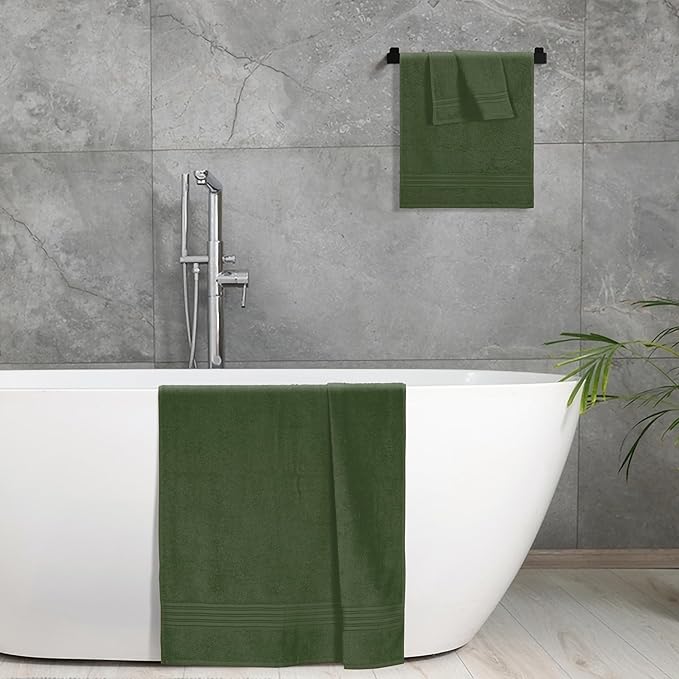 BOUTIQUO Ultra Soft 3 Pack Cotton Towel Set, Contains a Bath Towels 28x55 inch - Image 5