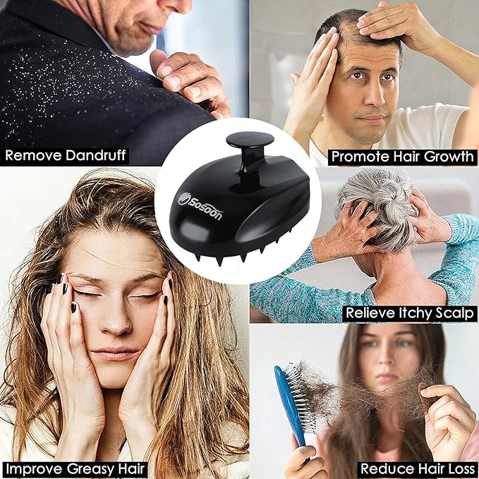Sosoon Scalp Massager Shampoo Brush, Hair Scalp Scrubber Shower Hair Brush Head - Image 5