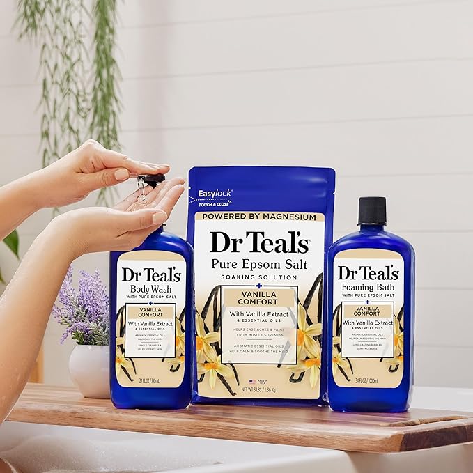 Dr Teal's Epsom Salt Magnesium Soak, Vanilla Comfort, 3 lbs - Image 7
