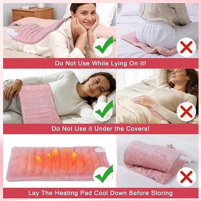UTK XL Heating Pad for Back, Electric Heat Pad for Period Cramps Pain Relief - Image 8