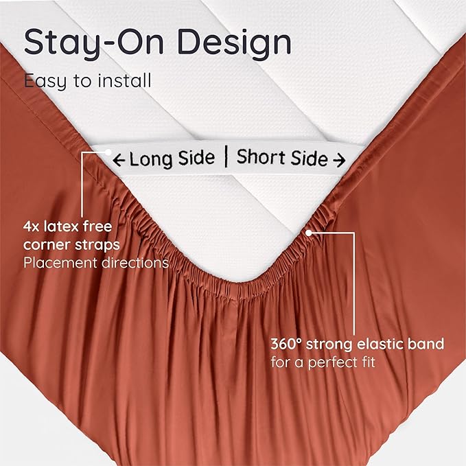 Bambaw 100% Viscose Derived from Bamboo Full Fitted Sheet Size, 15’’ Deep - Image 5