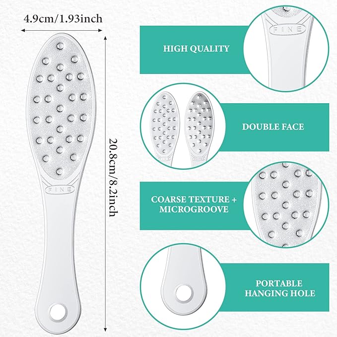 2 Pcs Stainless Steel Foot File Callus Remover Double Sided Metal Foot Rasp - Image 2