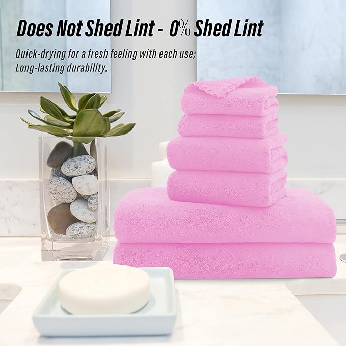 MOONQUEEN Ultra Soft Microfiber Coral Velvet Towel Set - Image 5